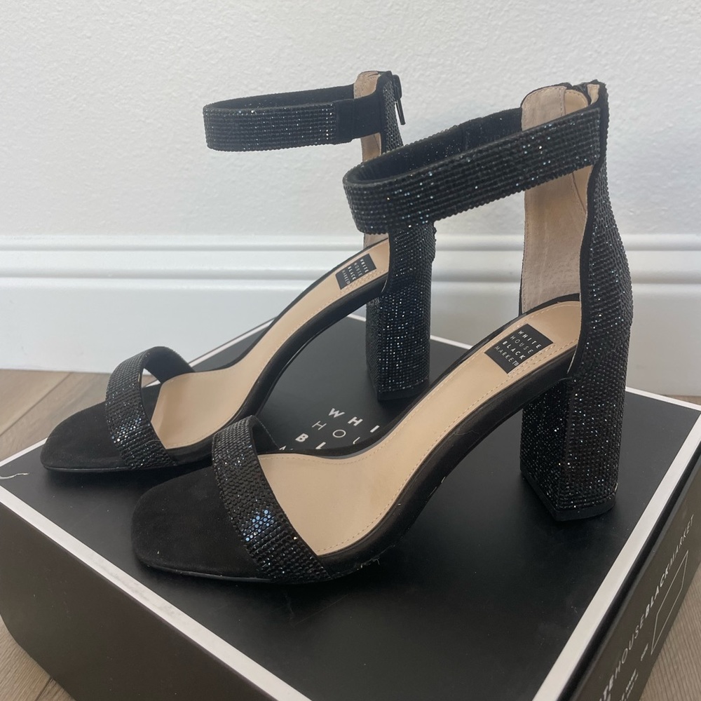 White House Black Market Black Sparkly Heels ✨